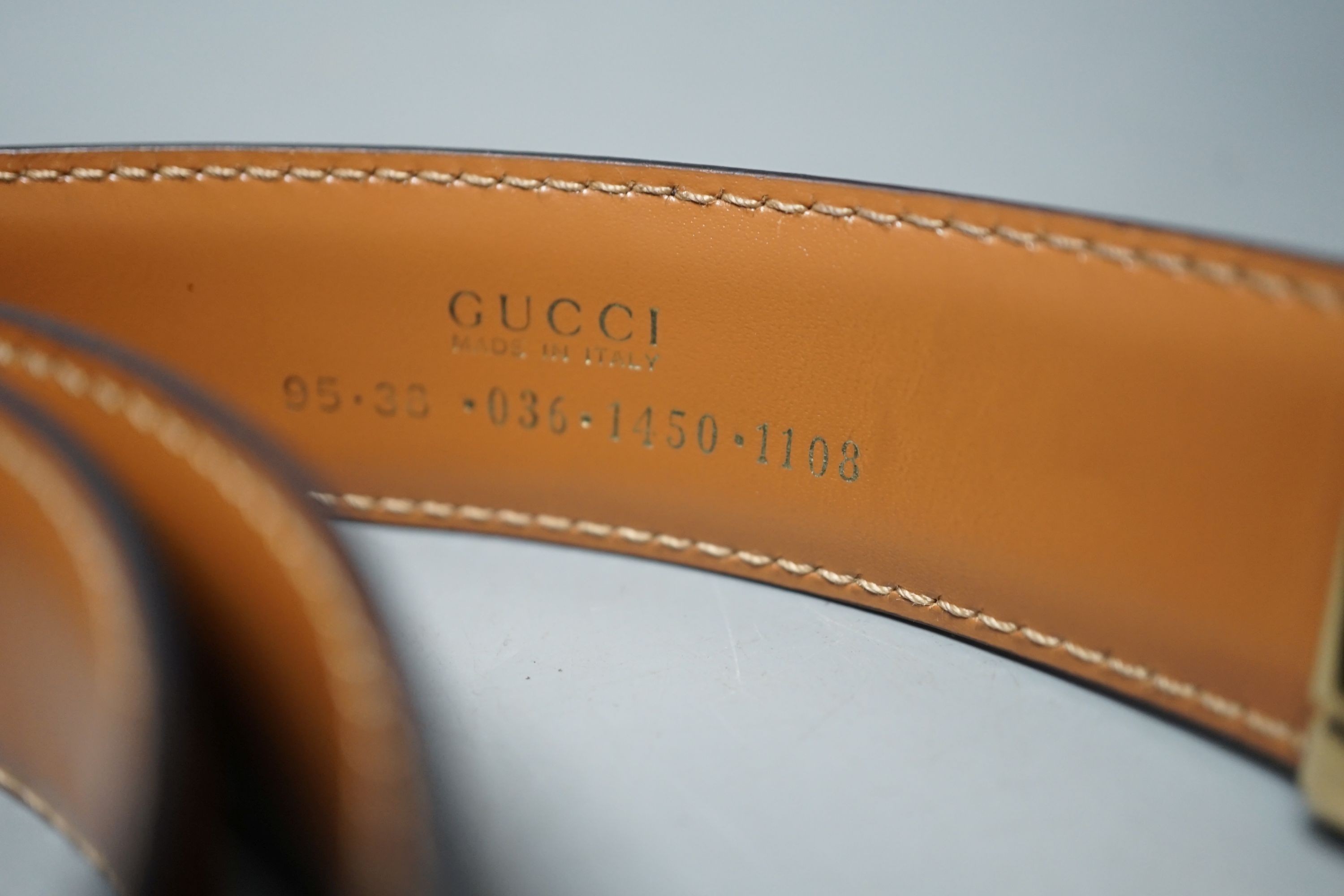 A Gucci black leather women's belt